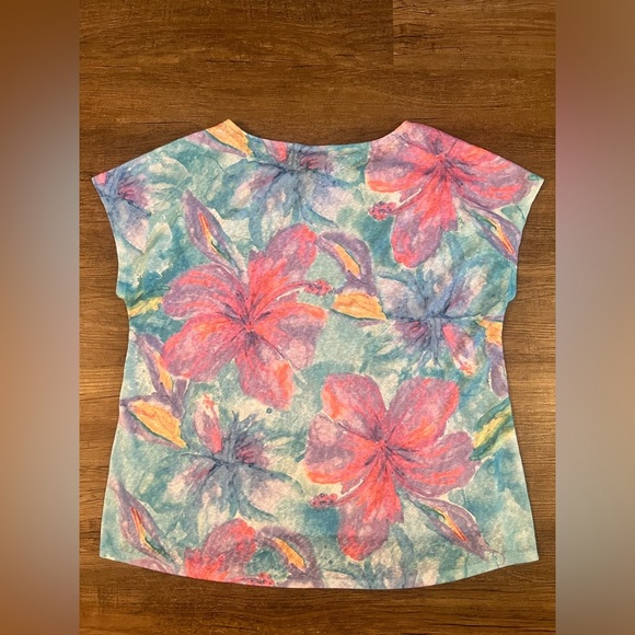 Womens Art & Sol‎ Floral Short Sleeve Shirt Size XL I15 - Picture 2 of 5